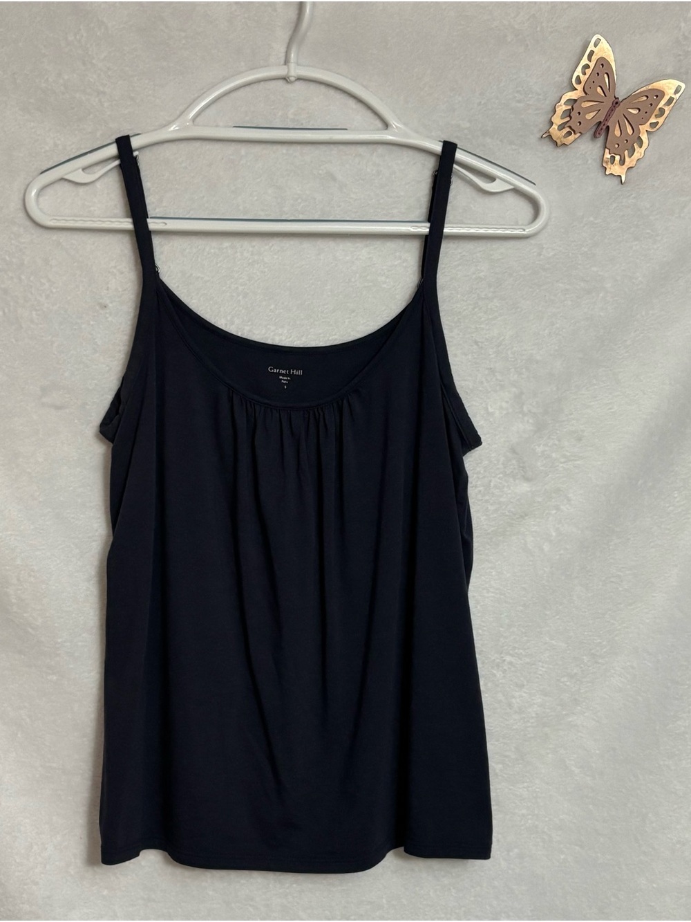 Garnet Hill Women’s Spaghetti-Strap Camisole Navy Blue Size S